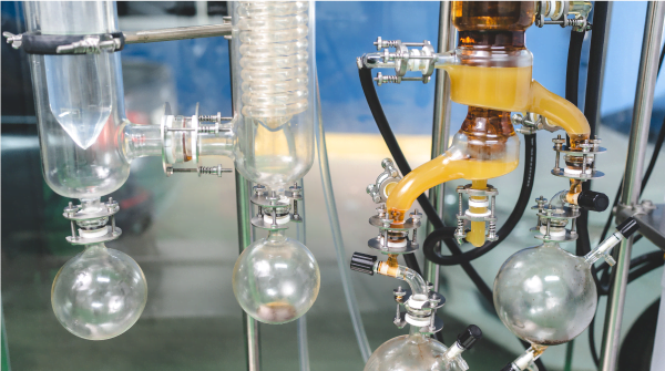 Equipment used in the testing and extraction of CBD ingredients.