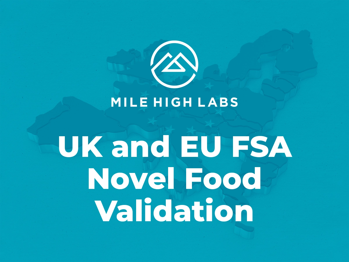 This is a blog header image that shows a map of the EU/UK with a headline that reads UK and EU FSA Novel Food Validation.