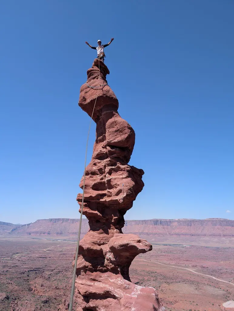 Ancient Art Tower in Utah’s Fisher Towers on the “Stolen Chimney”